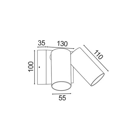 D/ADJ Pillar LED Titanium Anod Alum 3K / 4K/ 5.5K (2 x 850 Lm) IP65 16W w/sensor