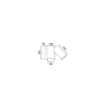 D/ADJ Pillar LED Matt Blk P/Coated Aluminium 3K / 4K/ 5.5K (2 x 850 Lm) IP65 16W w/sensor