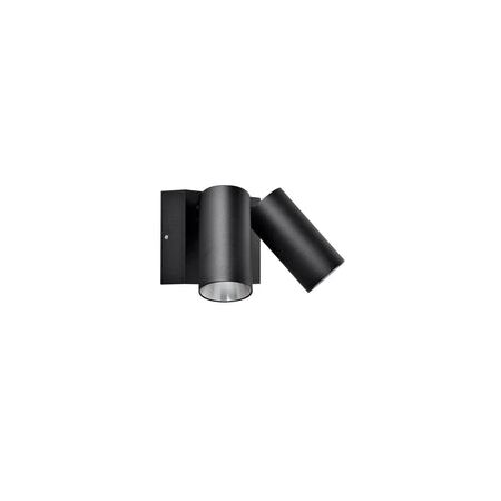 D/ADJ Pillar LED Matt Blk P/Coated Aluminium 3K / 4K/ 5.5K (2 x 850 Lm) IP65 16W w/sensor