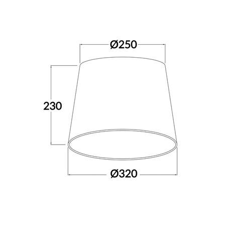 DIY Lampshade White Fabric SLANTED OD320mm