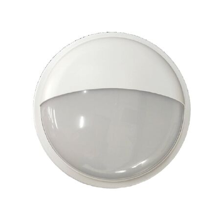 BULKHEAD 20W RND Blk 5K IP65 OD225mm Eyelid 1700 Lm