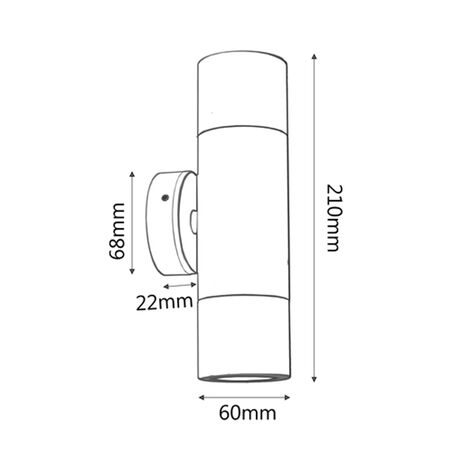 PILLAR D/ADJ GU10 Blk IP65 RND B/Plate