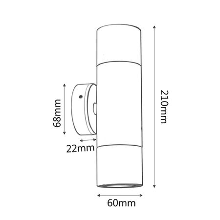 PILLAR Up/Dn GU10 Wh IP65 RND B/Plate