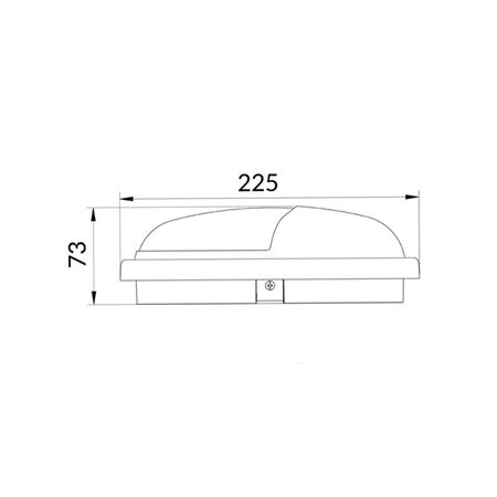 BULKHEAD 20W RND Blk 3K IP65 OD225mm Eyelid 1700 Lm