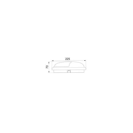 BULKHEAD 20W RND Blk 5K IP65 OD225mm Eyelid 1700 Lm