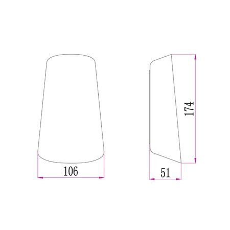 WALL S/M Up/Dn 11W CONE Matt Wh 3K IP65 Opal Diff 368 Lm