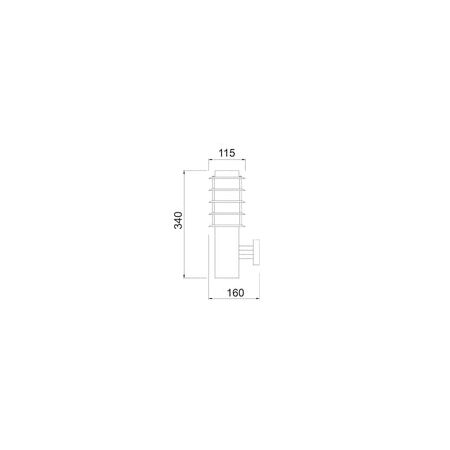 WALL ES (Max 18W) LOUVERED S/M BLK SS304 IP44