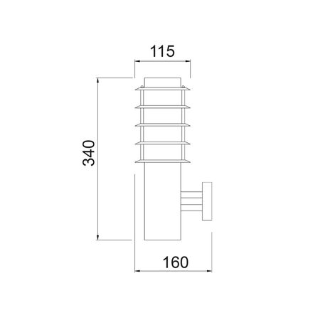 WALL ES (Max 18W)  LOUVERED S/M SS304 IP44