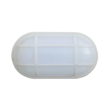 BULKHEAD 20W OVAL Blk 3K IP65 Opt Cage 1700 Lm