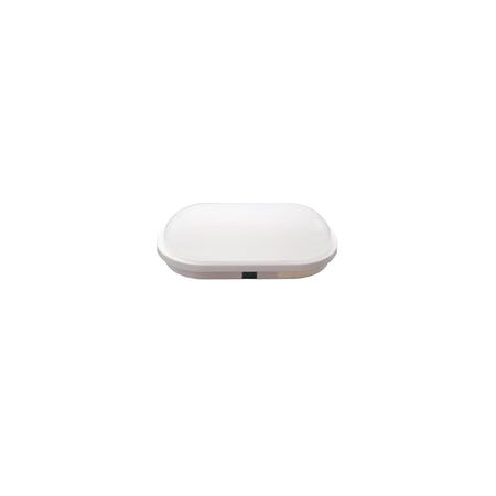 BULKHEAD 20W OVAL Wh 3K IP65 Opt Cage 1700 Lm