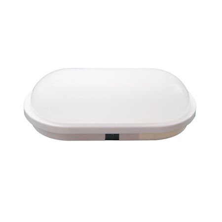 BULKHEAD 20W OVAL Blk 3K IP65 Opt Cage 1700 Lm