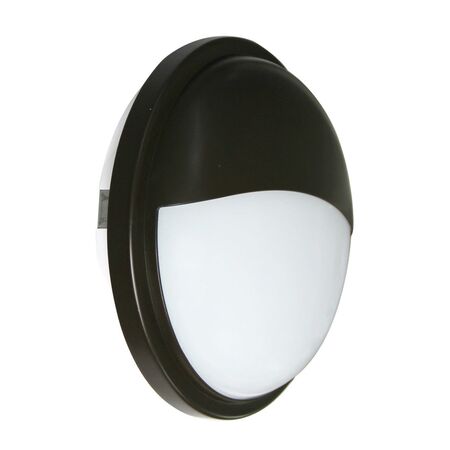 BULKHEAD 20W RND Blk 3K IP65 OD225mm Eyelid 1700 Lm
