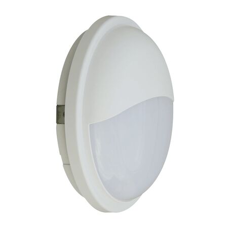 BULKHEAD 20W RND Blk 3K IP65 OD225mm Eyelid 1700 Lm