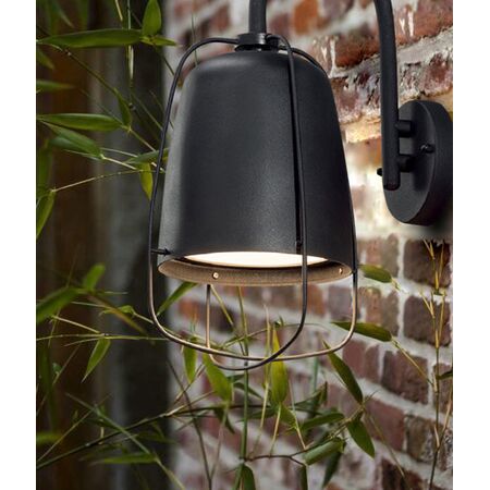 WALL S/M ES ELLIPSE Matt Blk IP44 w/cage