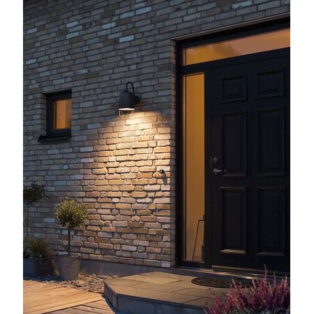 WALL S/M ES ELLIPSE Matt Blk IP44 w/cage