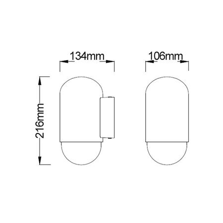 WALL S/M ES OVAL Matt Wh IP44 Opal Diff