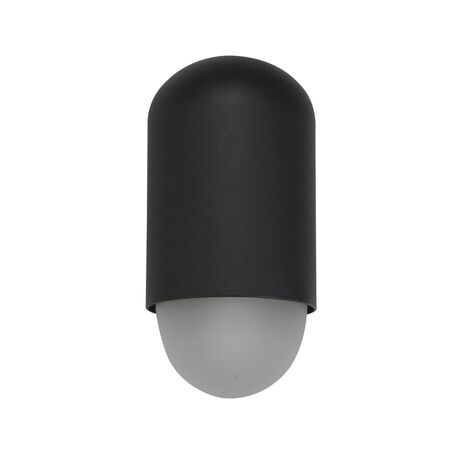 WALL S/M ES OVAL Matt Blk IP44 Opal Diff