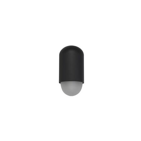 WALL S/M ES OVAL Matt Blk IP44 Opal Diff