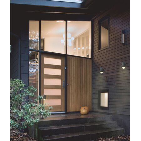 WALL S/M ES OVAL Matt Blk IP44 Opal Diff