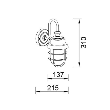 Wall S/M ES Cylinder SS304 Electroplated Copper & Brush Glass IP44 w/cage