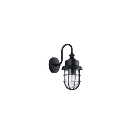 Wall S/M ES Cylinder Matt Wh Alum & Glass IP44 w/cage