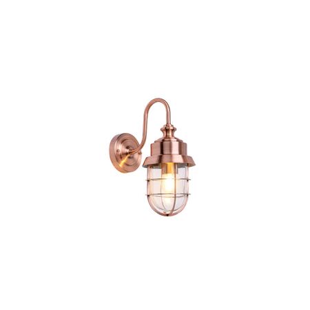 Wall S/M ES Cylinder SS304 Electroplated Brass & Brush Glass IP44 w/cage