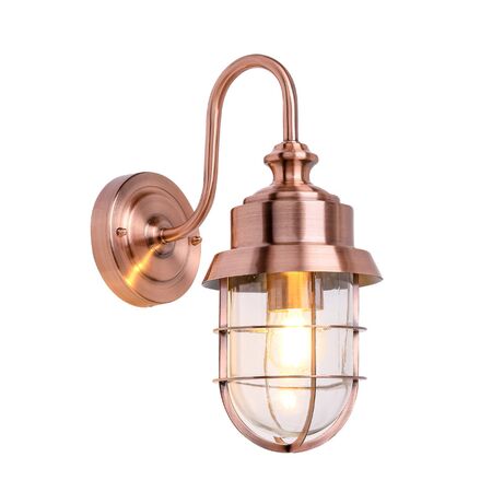 Wall S/M ES Cylinder Galvanized Alum & Glass IP44 w/cage