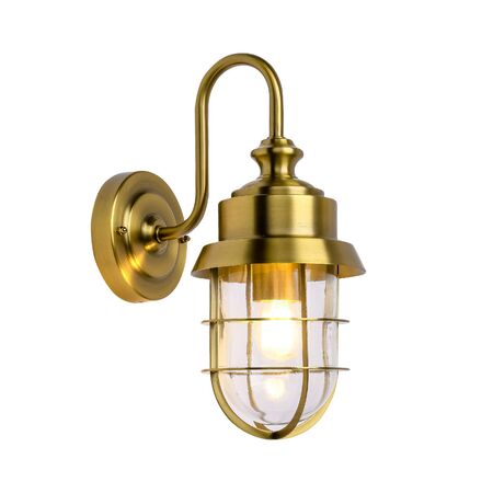 Wall S/M ES Cylinder Matt Wh Alum & Glass IP44 w/cage
