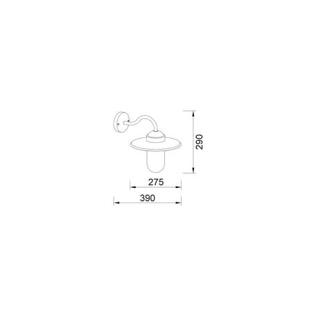 WALL S/M ES Sun Hat Matt Wh Alum IP44 Clr Glass Diff