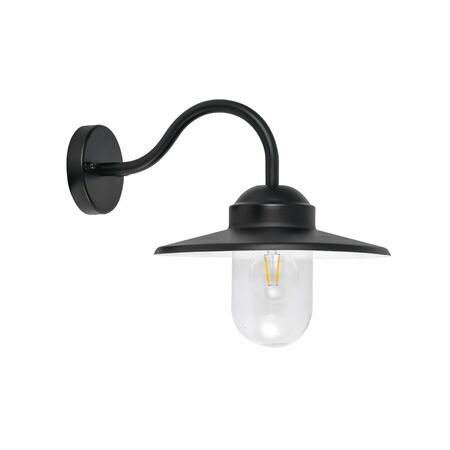 WALL S/M ES Sun Hat Matt Wh Alum IP44 Clr Glass Diff