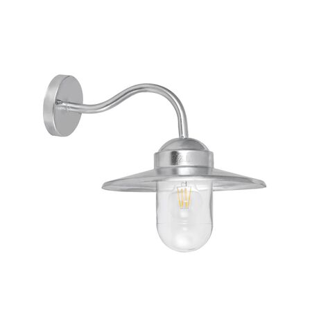 WALL S/M ES Sun Hat Matt Wh Alum IP44 Clr Glass Diff