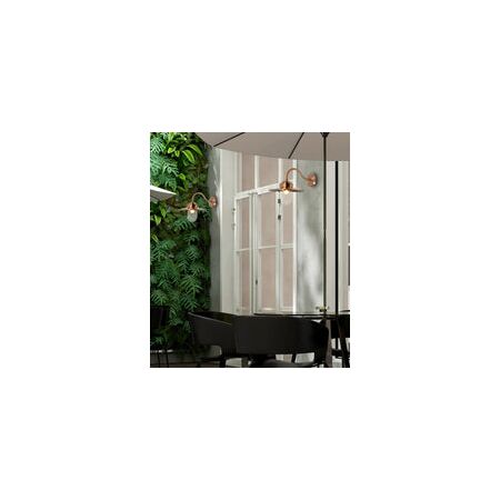 WALL S/M ES Sun Hat Matt Wh Alum IP44 Clr Glass Diff