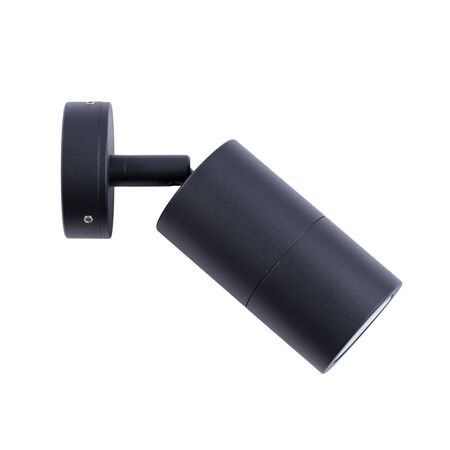 PILLAR Up/Dn 12V MR16 Blk IP65 RND B/Plate