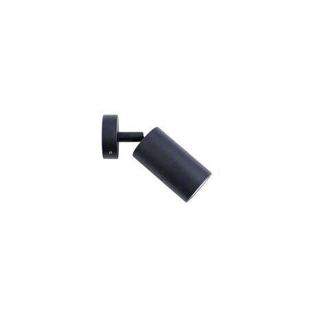 PILLAR D/ADJ GU10 Blk IP65 RND B/Plate