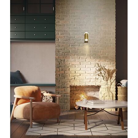 PILLAR Up/Dn GU10 Solid Polished Brass IP65 RND B/Plate