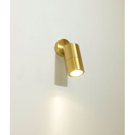 PILLAR Up/Dn GU10 Solid Polished Brass IP65 RND B/Plate