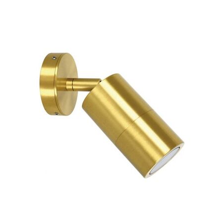 PILLAR Up/Dn GU10 Solid Polished Brass IP65 RND B/Plate