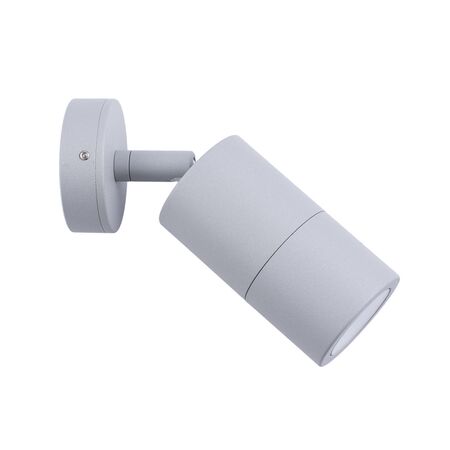 PILLAR FIXED 12V MR16 Matt Grey IP65 RND B/Plate