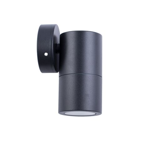 PILLAR D/ADJ 12V MR16 Blk IP65 RND B/Plate