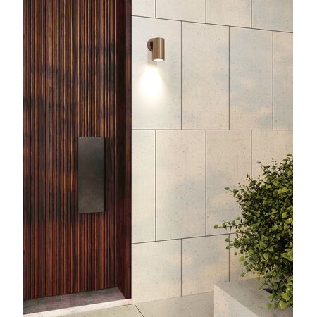 PILLAR Up/Dn GU10 Solid Aged Brass IP65 RND B/Plate