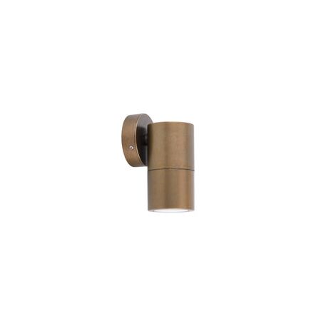 PILLAR S/ADJ GU10 Solid Aged Brass IP65 RND B/Plate