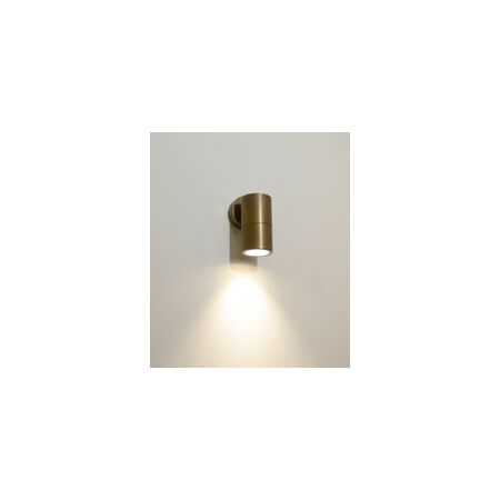 PILLAR FIXED GU10 Solid Aged Brass IP65 RND B/Plate
