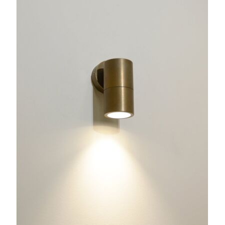 PILLAR Up/Dn GU10 Solid Aged Brass IP65 RND B/Plate