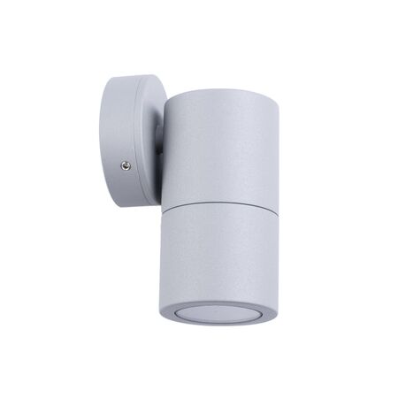 PILLAR S/ADJ GU10 Matt Grey IP65 RND B/Plate