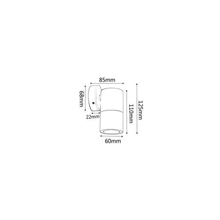 PILLAR FIXED 12V MR16 Wh IP65 RND B/Plate