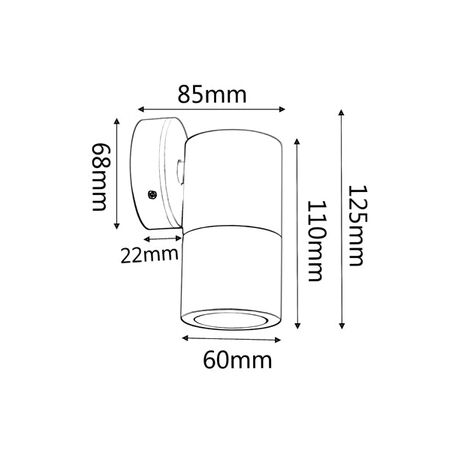 PILLAR FIXED 12V MR16 Matt Grey IP65 RND B/Plate