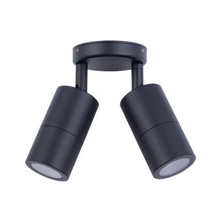 PILLAR FIXED 12V MR16 Blk IP65 RND B/Plate