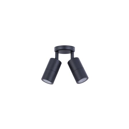 PILLAR D/ADJ GU10 Blk IP65 RND B/Plate