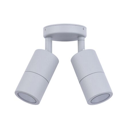 PILLAR D/ADJ 12V MR16 Matt Grey IP65 RND B/Plate