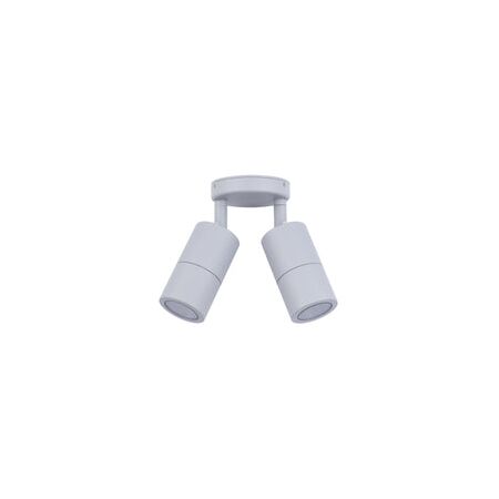 PILLAR D/ADJ 12V MR16 Matt Grey IP65 RND B/Plate